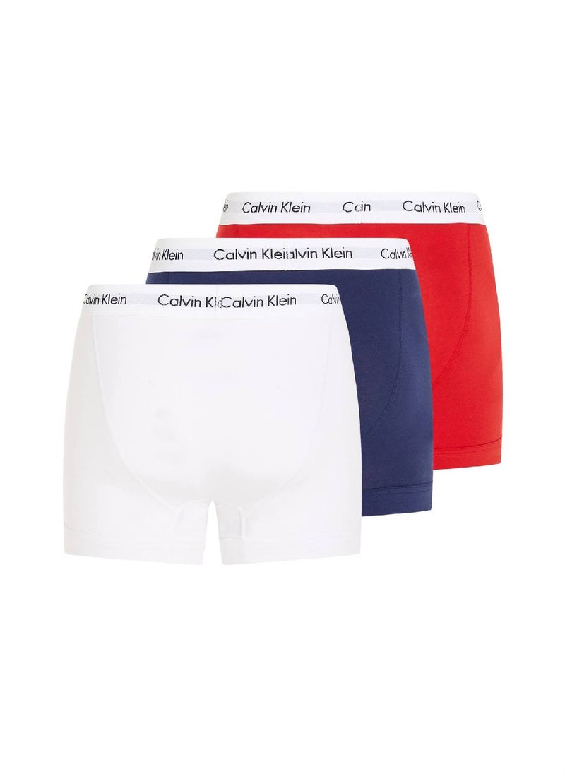 Men's 3 Pack Trunks - Cotton Stretch, Multicolor