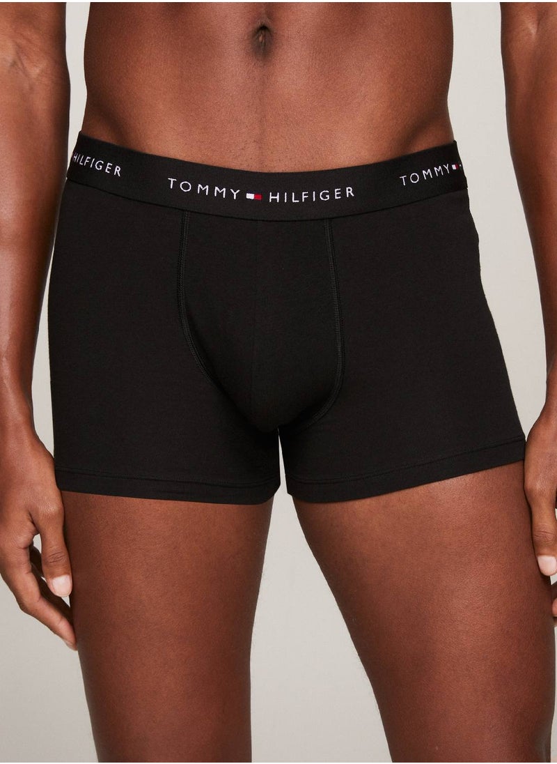 Men's 3 Pack Trunks - Cotton, Black