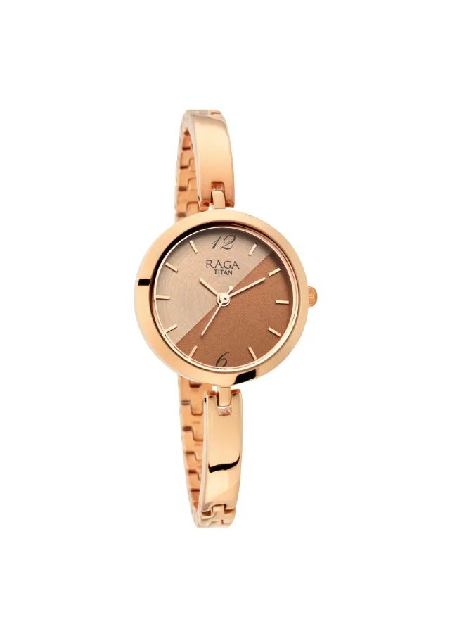 Titan Raga Viva Quartz Analog Women Watch Rose Gold Dial With Rose Gold Colour Metal Strap