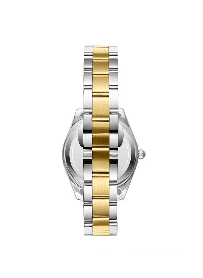 Kenneth Scott K23546-TBTG Women Analog Display Watch & Solid Stainless Steel Strap Two Tone Gold