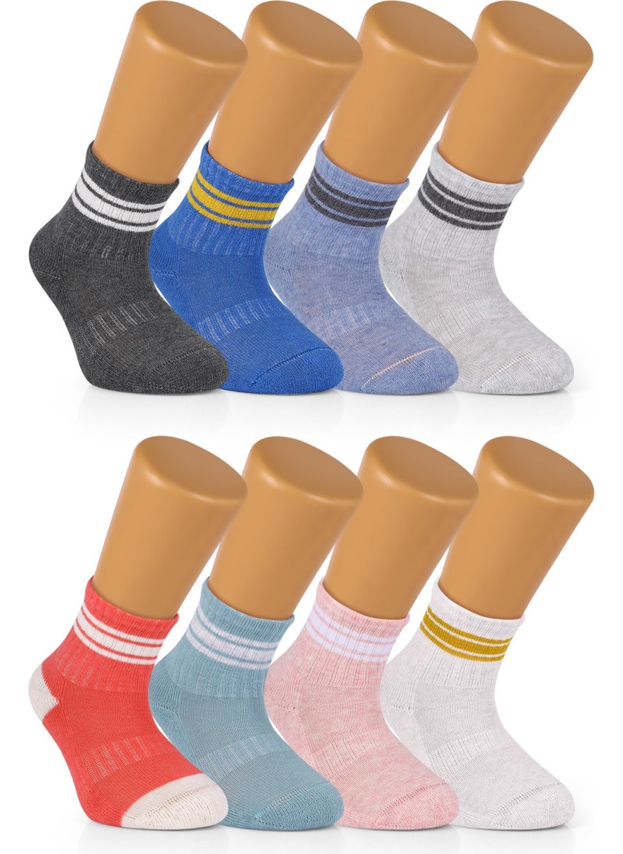 8 Pairs Cotton Baby Kids Striped Socket Socks