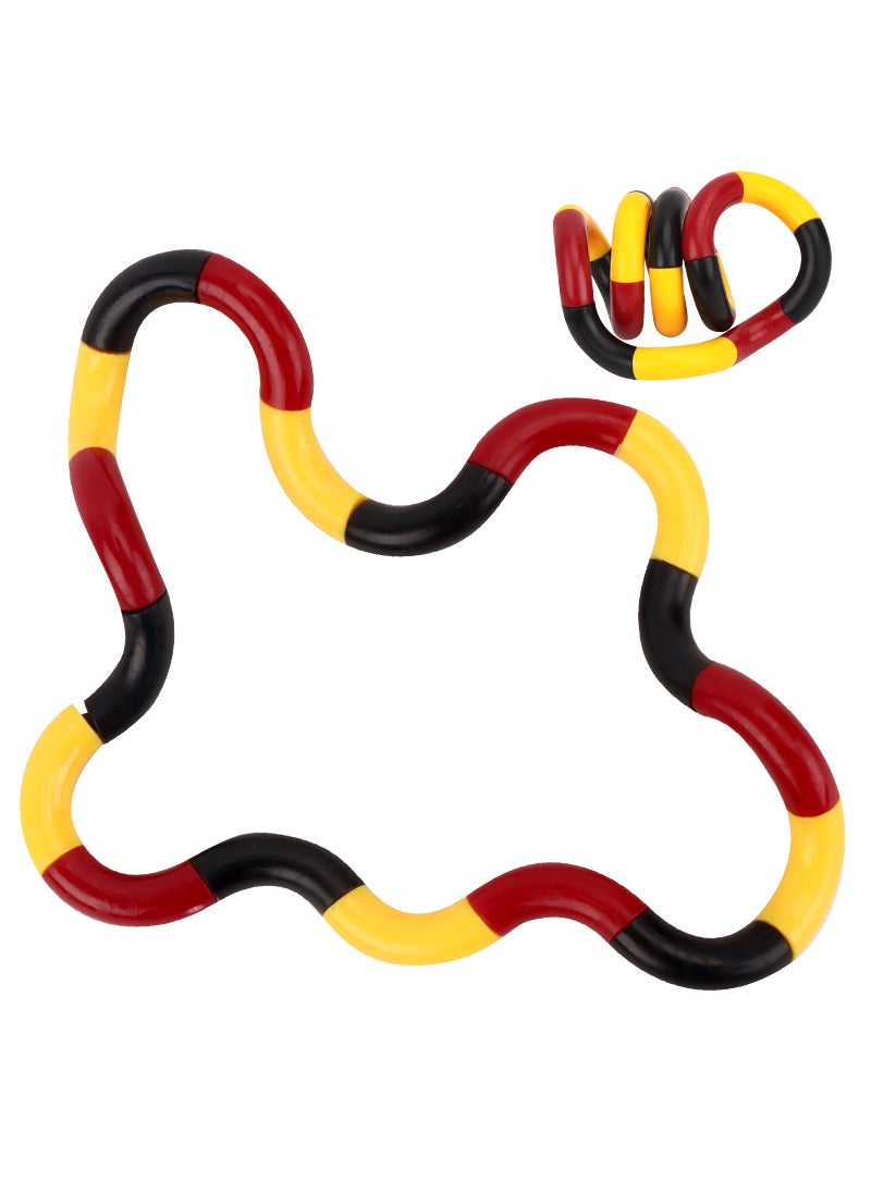 1 x 5 pcs Flexible Twist Rope Stress Relief Toy Red, yellow and black (bag)