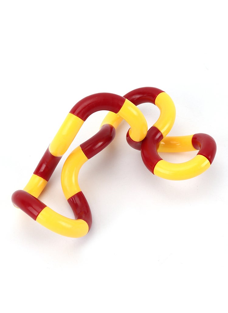 1 x 5 pcs Flexible Twist Rope Stress Relief Toy Red and yellow (bagged)