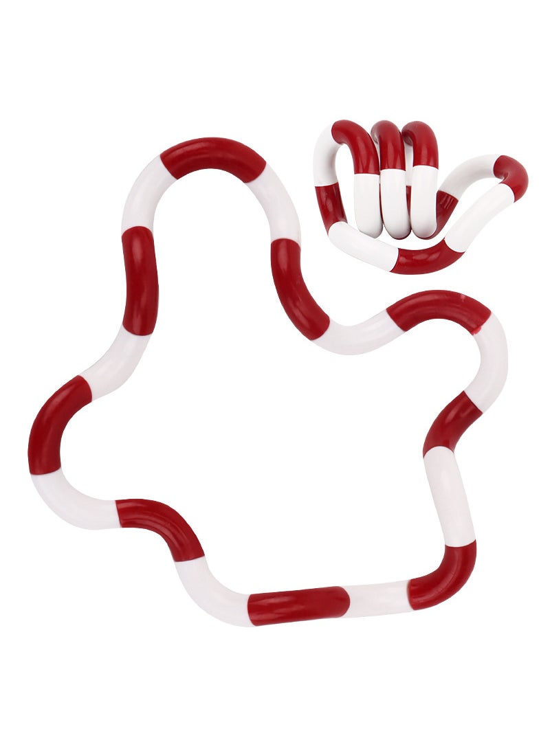 1 x 5 pcs Flexible Twist Rope Stress Relief Toy White red (bag)