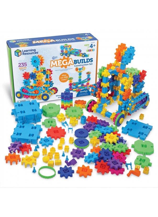 Learning Resources Gears! Gears! Gears! Mega Builds, STEM Building Set, Gears Toys for Kids, 235 Piece, Ages 4+, STEM Toys