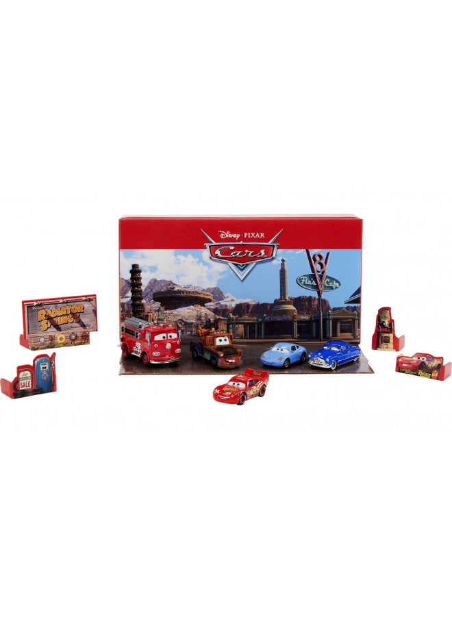 Mattel Disney Pixar Cars Vehicle 5-Pack Collection, Set of 4 Character Cars & 1 Red Fire Truck Inspired by Radiator Springs, Collectible Toy for Kids & Fans Ages 3 Years Old & Up