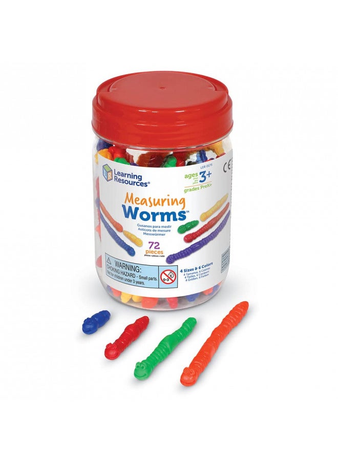 Learning Resources Measuring Worms - 72 Pieces, Ages 3+ Toddler Learning Toys, Counters for Kids