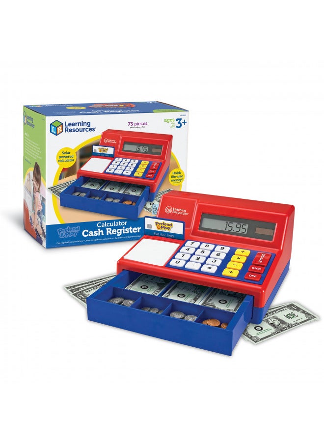 Learning Resources Pretend & Play Calculator Cash Register - 73 Pieces, Ages 3+ Develops Early Math Skills, Play Cash Register for Kids, Toy Cash Register, Play Money for Kids