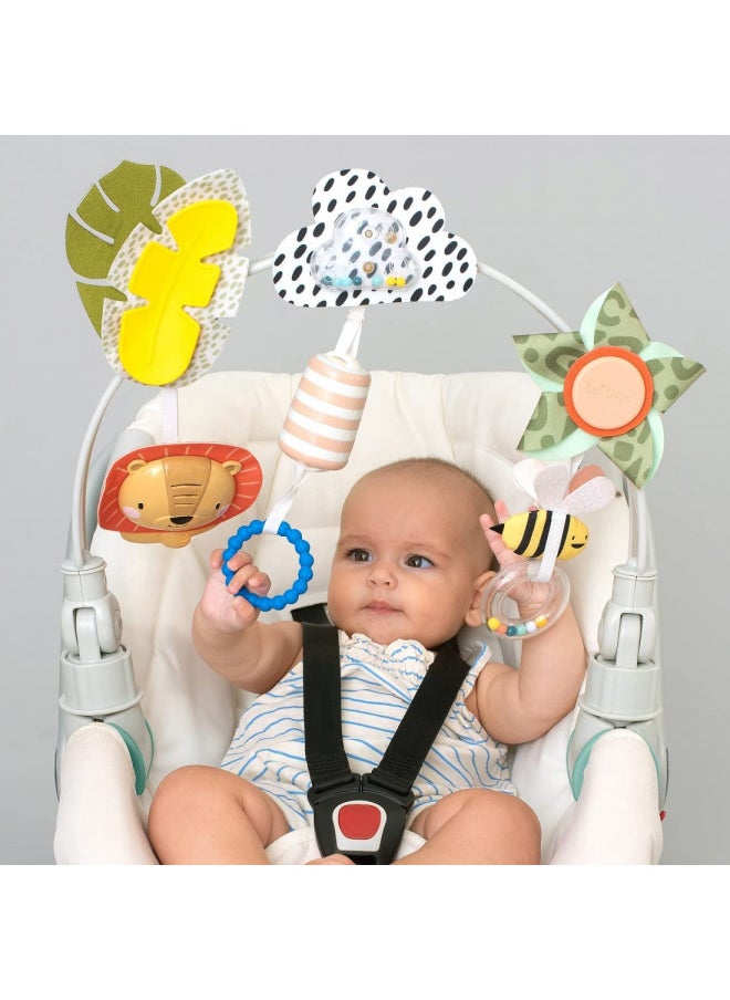 Taf Toys Savannah Adventures Arch. Ideal for Infant and Toddlers, Fits Stroller, Pram and Car Seat, Activity Arch with Fascinating Toys, Stimulates Babys Senses and Motor Skills Development