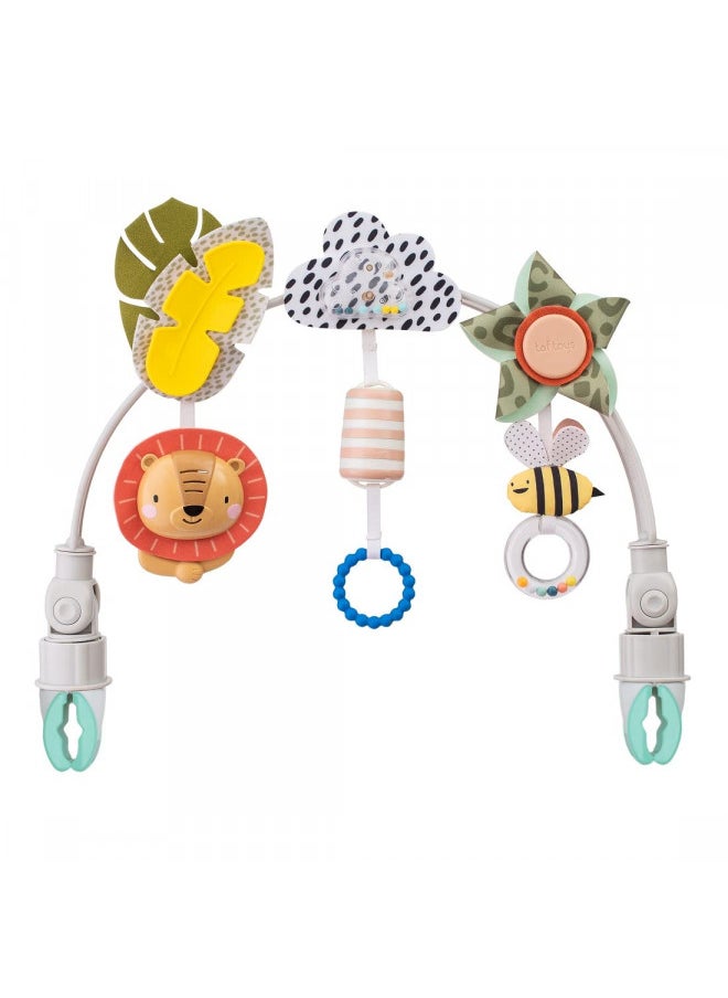 Taf Toys Savannah Adventures Arch. Ideal for Infant and Toddlers, Fits Stroller, Pram and Car Seat, Activity Arch with Fascinating Toys, Stimulates Babys Senses and Motor Skills Development