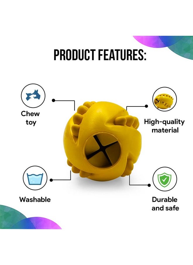 Dog Ball Dog Toys | Rubber Studded Rugby Ball For Dogs| Non-Toxic Chew Toys For Dogs | Yellow Rugby Ball For Dog | Dog Toy For All Breeds| Ideal Dog Balls For Medium And Large Dogs