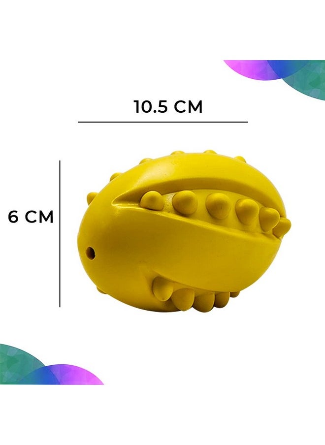 Dog Ball Dog Toys | Rubber Studded Rugby Ball For Dogs| Non-Toxic Chew Toys For Dogs | Yellow Rugby Ball For Dog | Dog Toy For All Breeds| Ideal Dog Balls For Medium And Large Dogs