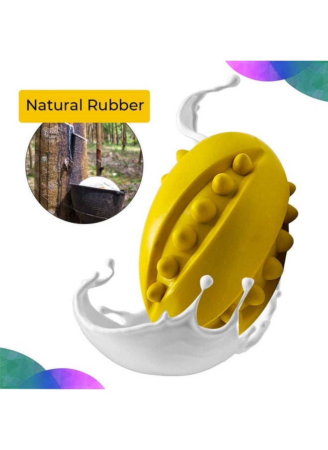 Dog Ball Dog Toys | Rubber Studded Rugby Ball For Dogs| Non-Toxic Chew Toys For Dogs | Yellow Rugby Ball For Dog | Dog Toy For All Breeds| Ideal Dog Balls For Medium And Large Dogs