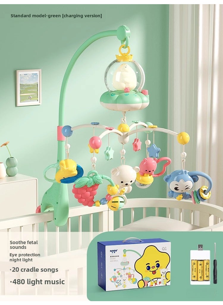 Newborn Crib Mobile Baby Toy 0-1 Gift Box Standard Style [Fetal Lullaby Light Music] Gift Box · Charging Edition · Green