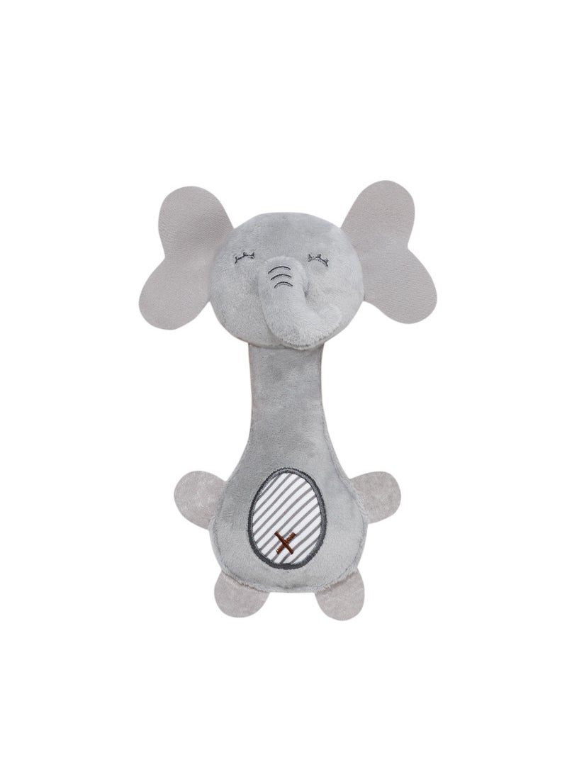 1 x 5 pcs Baby Rattle Plush Animal Grip Toy for Newborn Grey Image [Color Card]]