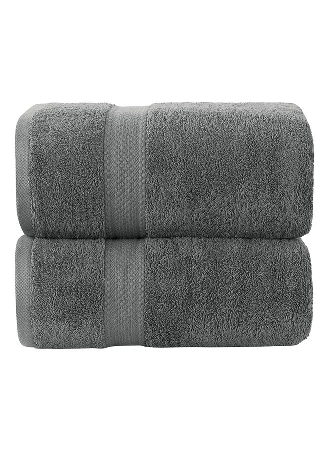 2-Piece Jumbo Bath Sheet Grey 90x180cm