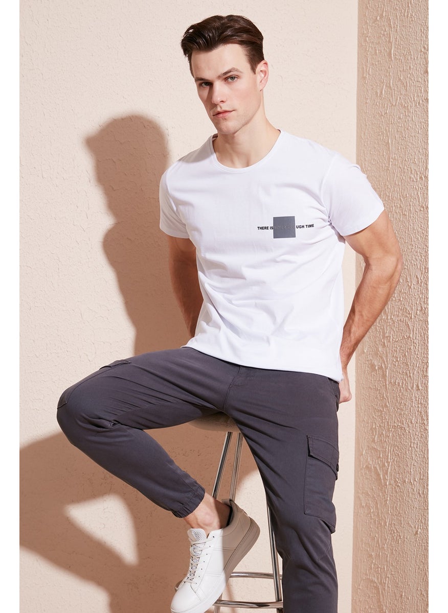 Crew Neck Cotton Slim Fit T Shirt Men's T Shirt 541THERE