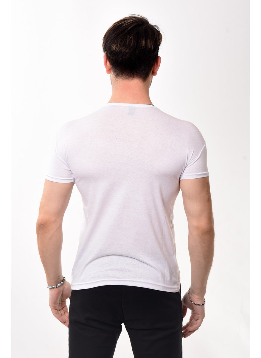 Men's Slim Fit Basic Crew Neck Short Sleeve T-Shirt White