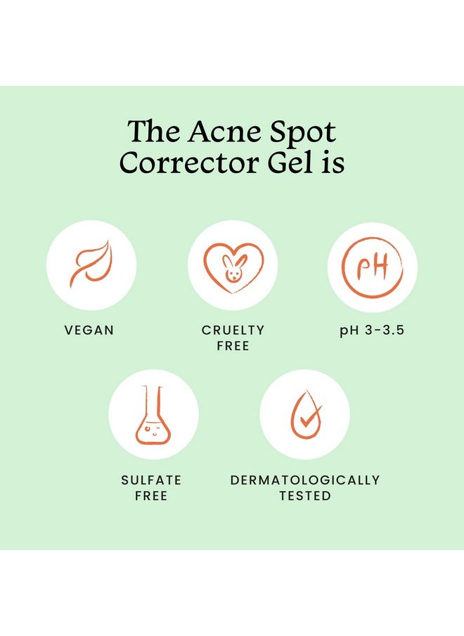 2% Salicylic Acid Acne Spot Corrector Gel, Reduces Pimples Overnight And Prevents Acne Scars, 2% Azelaic Acid & 3% Glycolic Acid, Men&Women -15Ml