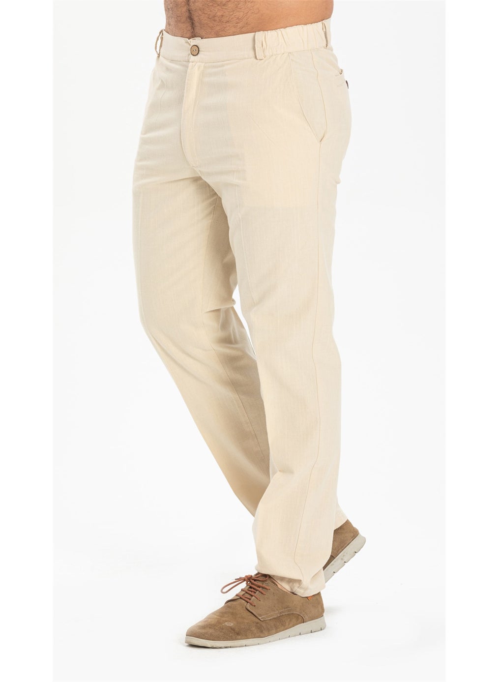 Linen Men's Trousers Cream Cream