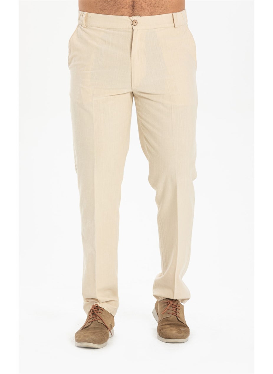 Linen Men's Trousers Cream Cream