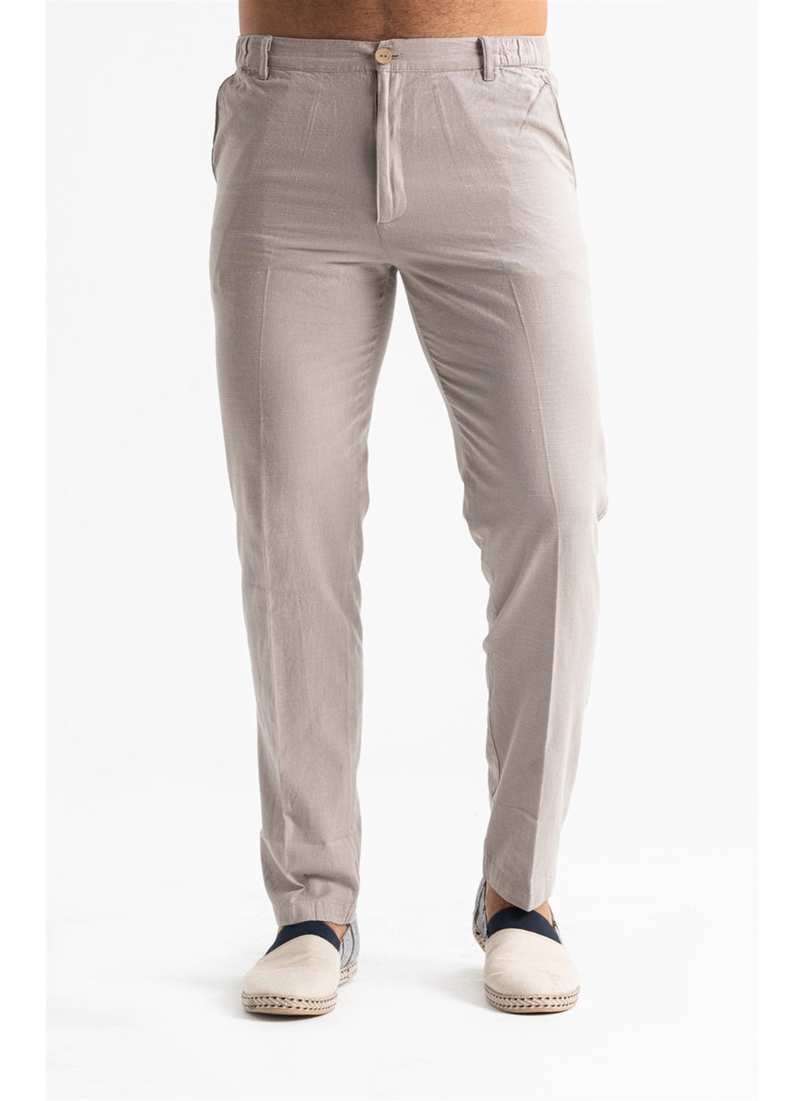 Linen Men's Trousers Stone Stone