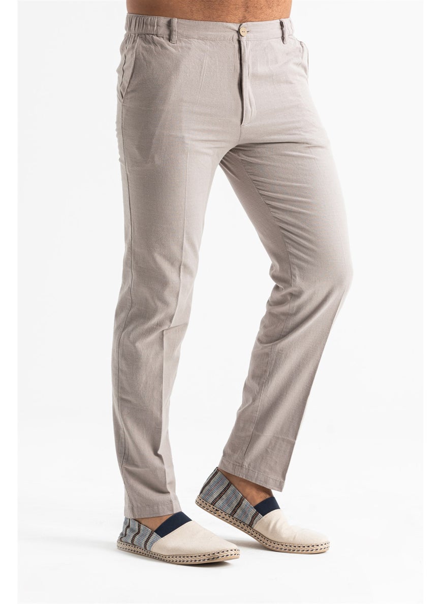 Linen Men's Trousers Stone Stone