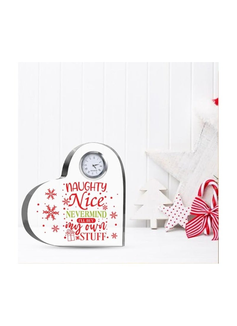 Christmas Heart-Shaped Crystal Clock Gift-Thoughtful Presents Gifts For Your Friends And Family