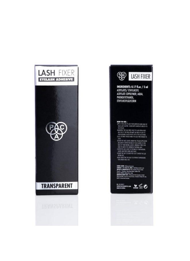 Lash Fixer (Eyelash Adhesive) Transparent | Waterproof & Quick-Dry Invisible Eye Lash Glue Works With Synthetic & Natural Fiber Lashes | Non-Toxic & Non-Allergic For All Skin Types