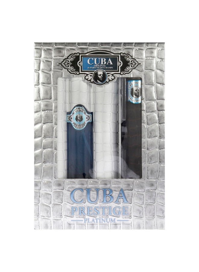 Prestige Platinum By Cuba For Men - 2 Pc Gift Set 3.4Oz Edt Spray, 1.17Oz Edt Spray