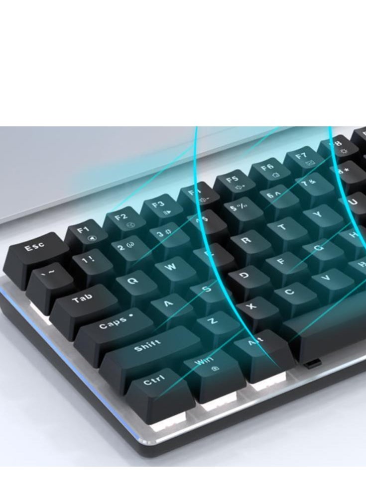 82 Keys - Mechanical Keyboard Desktop - Custom Lighting - Full Key No Punch - Wired Keyboard - Gaming Keyboard - RGB Black Axis