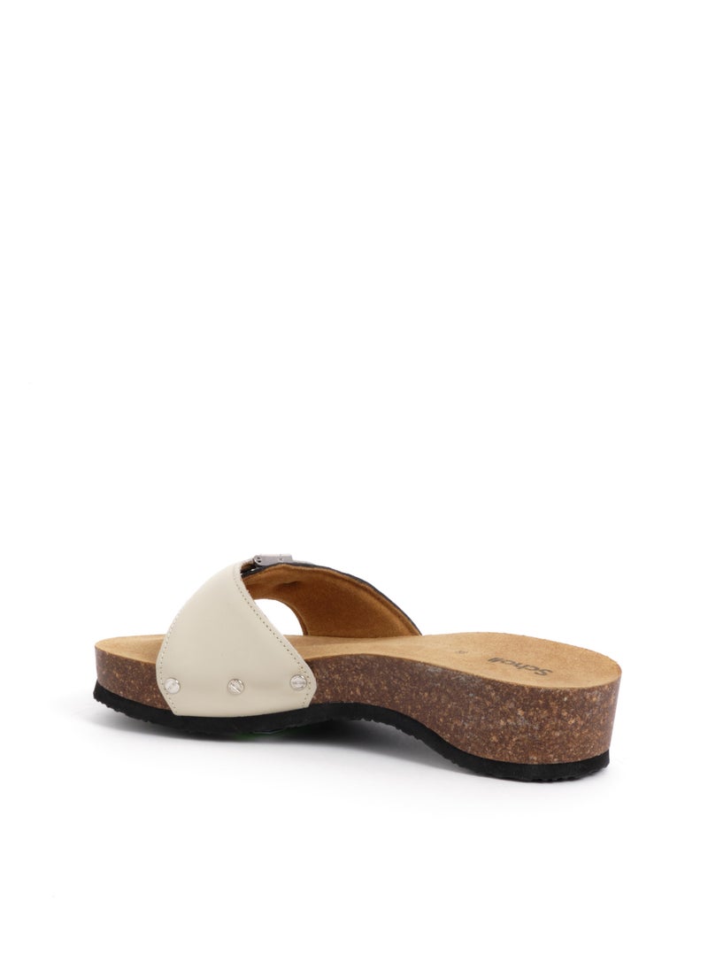 MULES BLACK/OFF WHITE PESCURA HEEL CORK 2