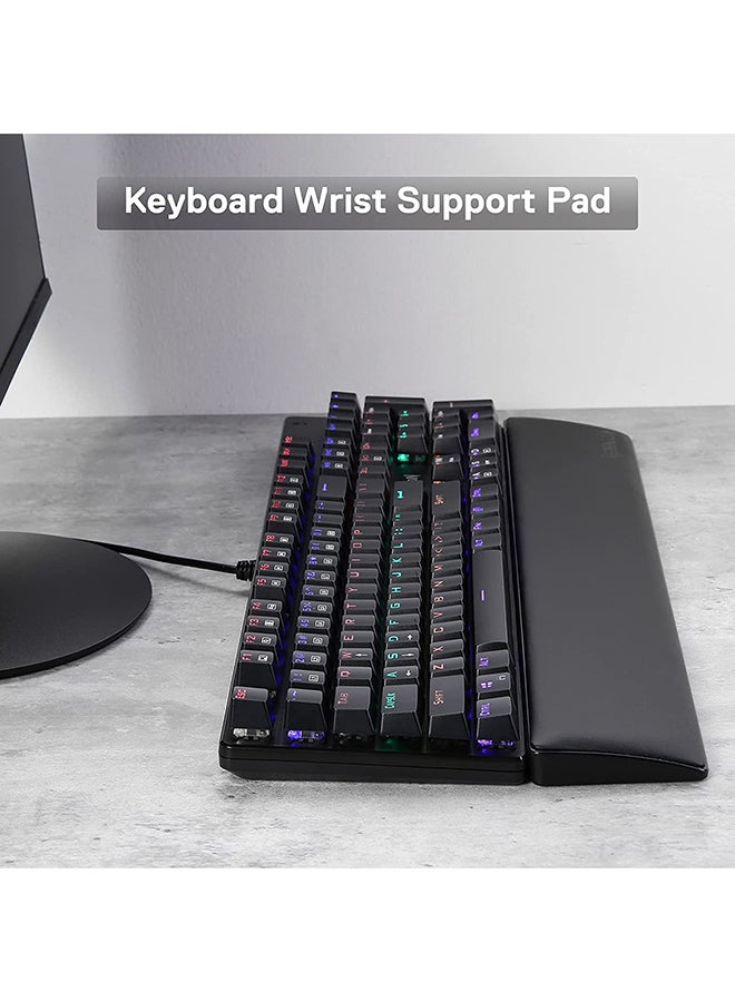 Redragon P037 Meteor L Computer Keyboard Wrist Rest Pad, Size 17.12 x 2.87 in, 0.78 inch (20mm) Height, Black.