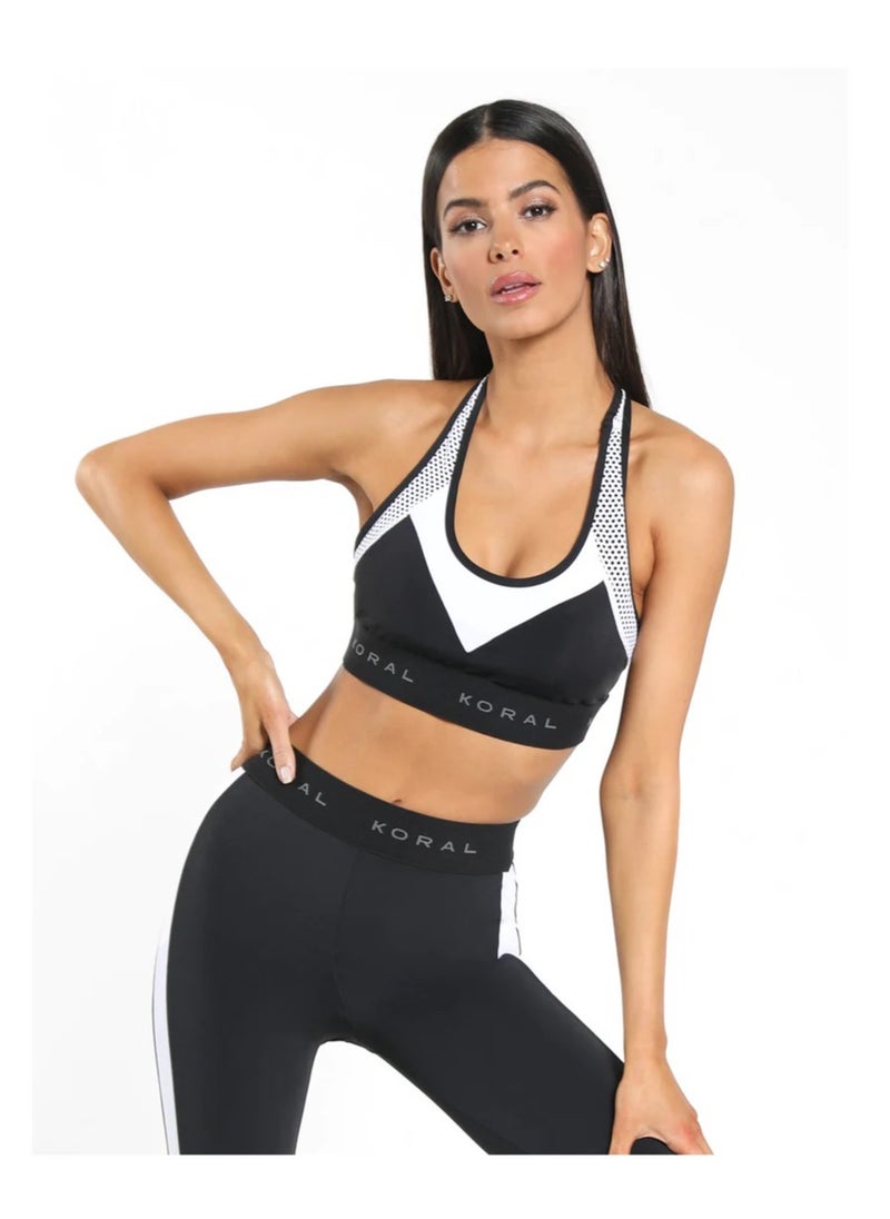 Koral Active Emblem Black Out  Bra-Black/White A210E32-S