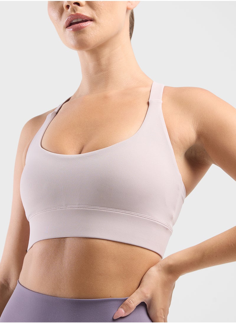 Wide Strap Sports Bra With Back Clasp