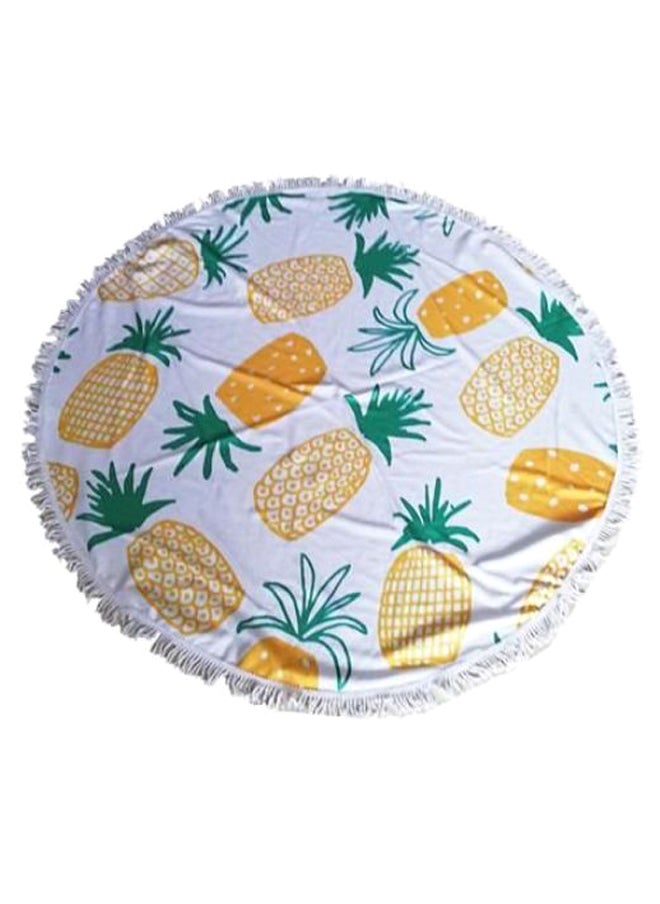 Pineapple Printed Beach Towel Green/Yellow/White 60inch