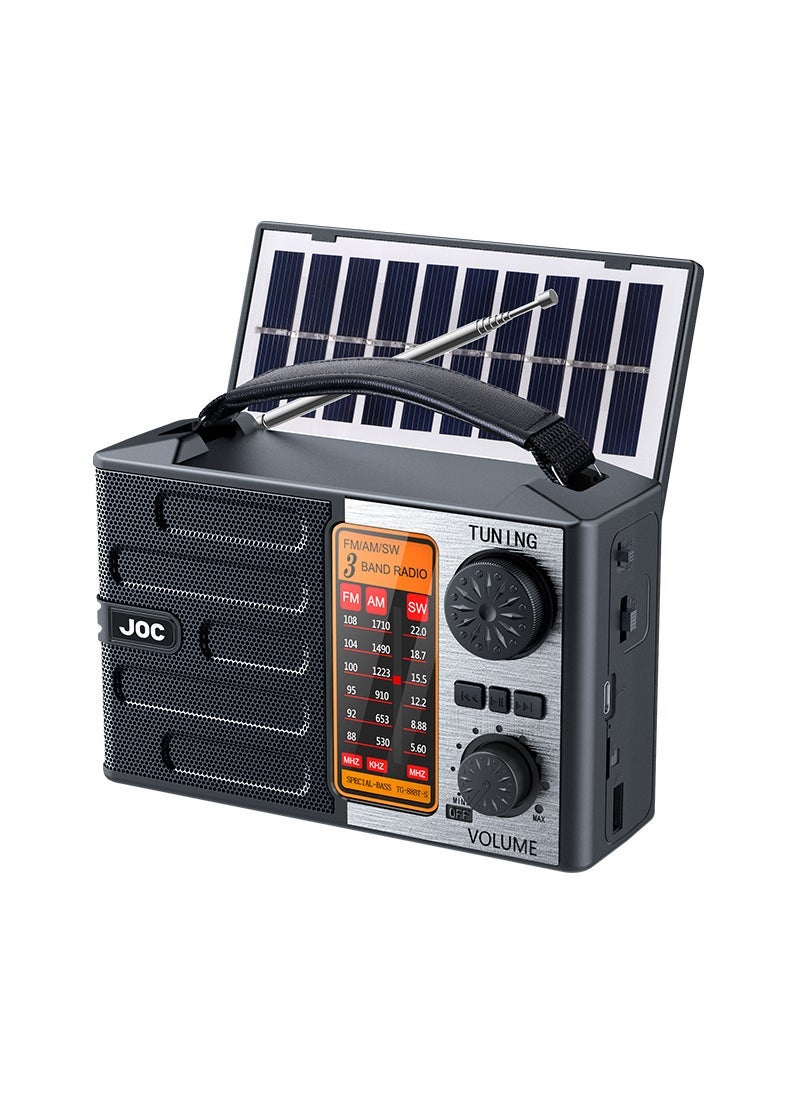 Solar Bluetooth Radio Full Band Full Channel High-end Full Band Radio Automatic Search for Foreign Trade Manufacturers black