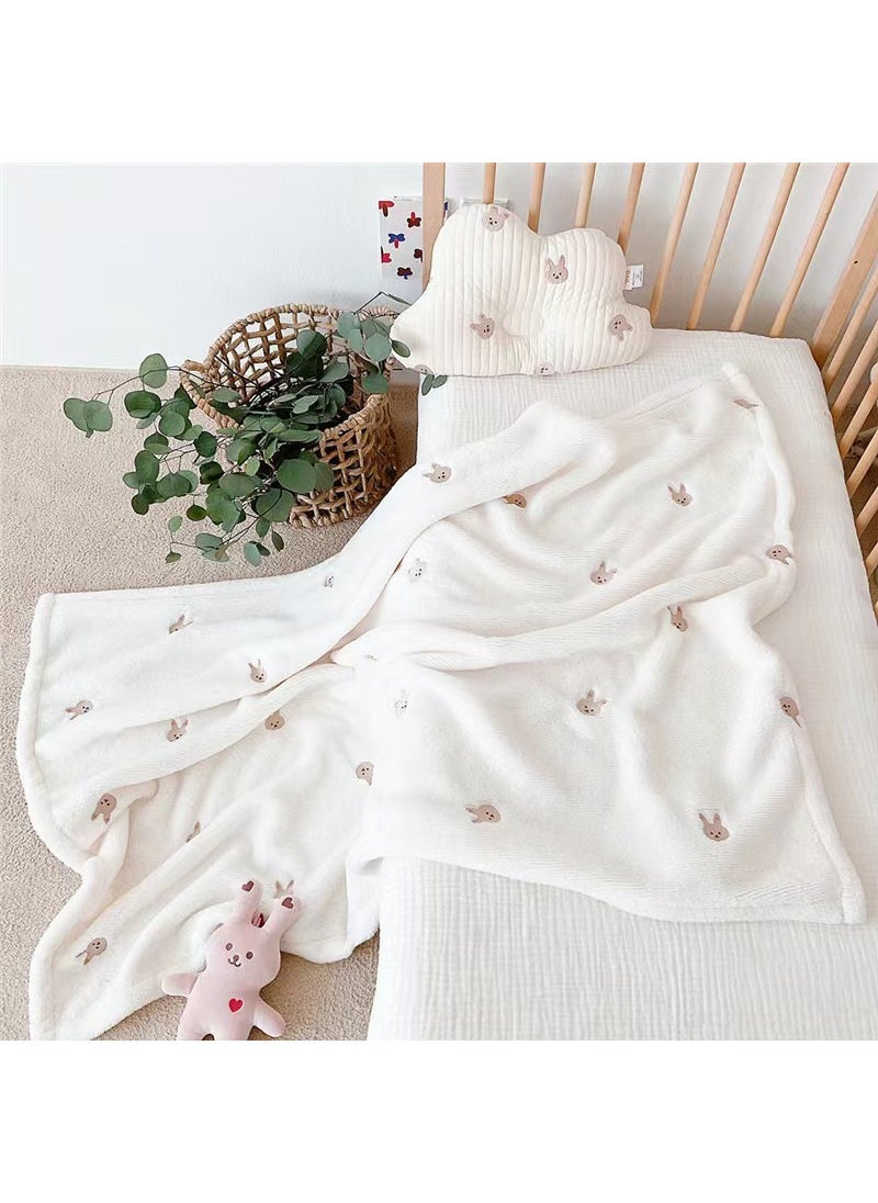 Korean Ins New Baby Fleece Blanket Holding Blanket Holding Blanket for Baby and Children Going Out Blanket for Autumn and Winter Cover Blanket Multi-Rabbit Cover Blanket