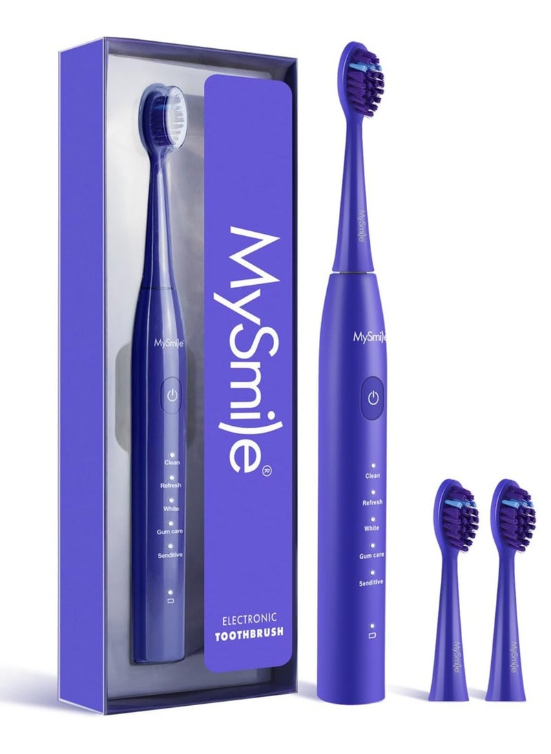 MySmile DY156 Electric Toothbrush for Adults, Rechargeable Sonic Battery Toothbrush Portable with 3 Brush Heads