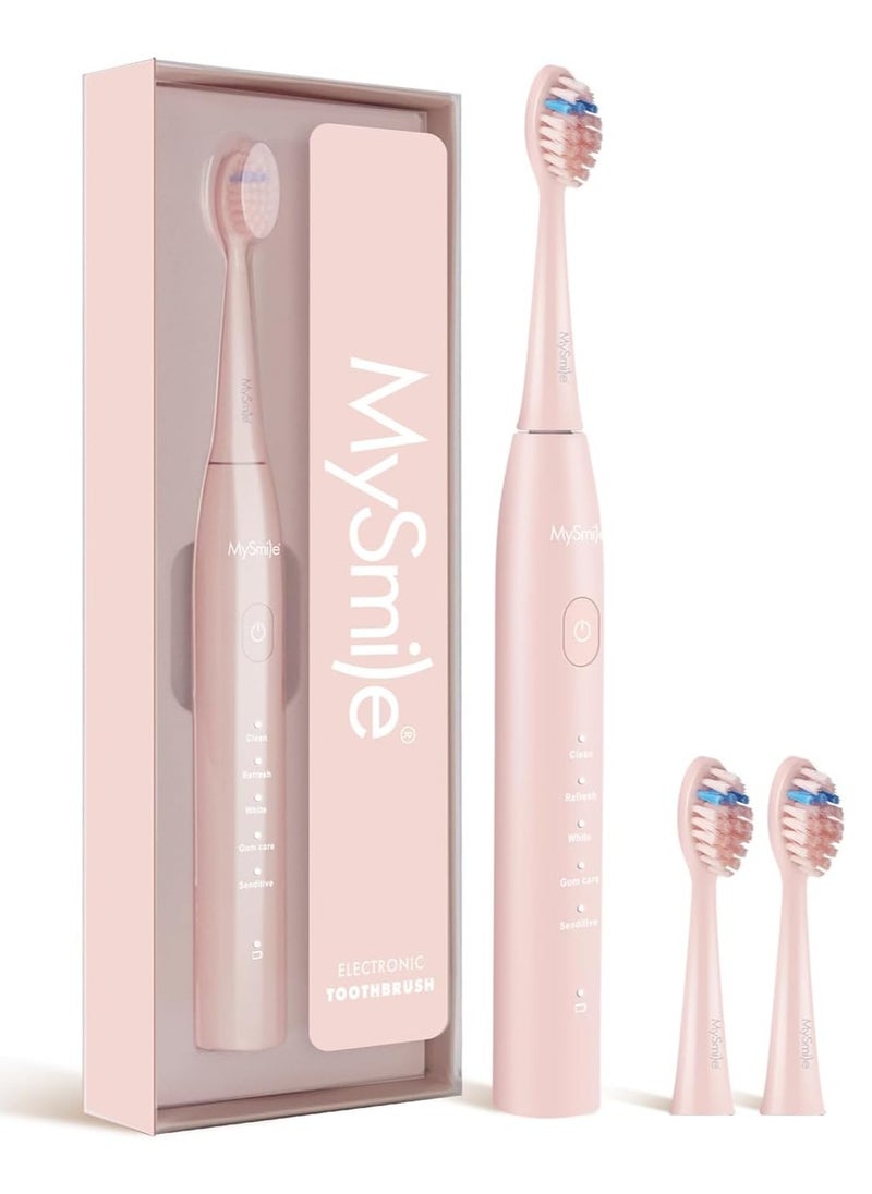 MySmile DY156 Electric Toothbrush for Adults, Rechargeable Sonic Battery Toothbrush Portable with 3 Brush Heads
