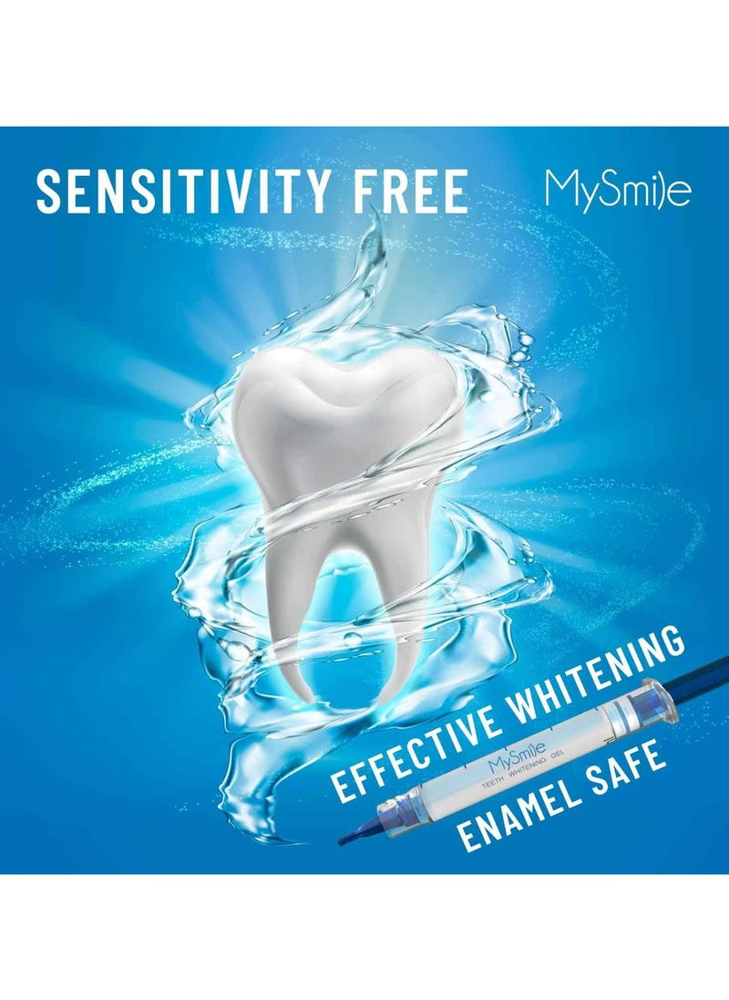MySmile Teeth Whitening Kit with LED Light, 10 Min Non-Sensitive Fast Teeth Whitener with 3 Carbamide Peroxide Teeth Whitening Gel, Helps to Remove Stains from Coffee, Wines, Soda, Food