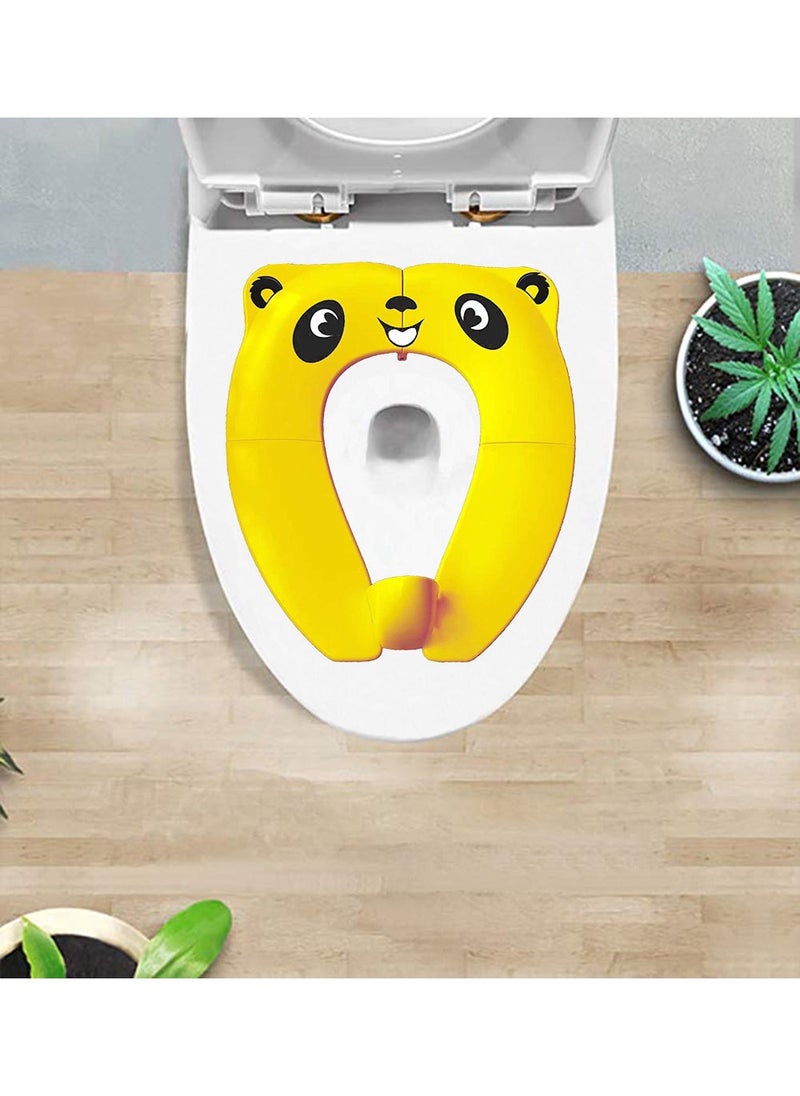 Portable Kids Toilet Seat Cover Cartoon Foldable Yellow