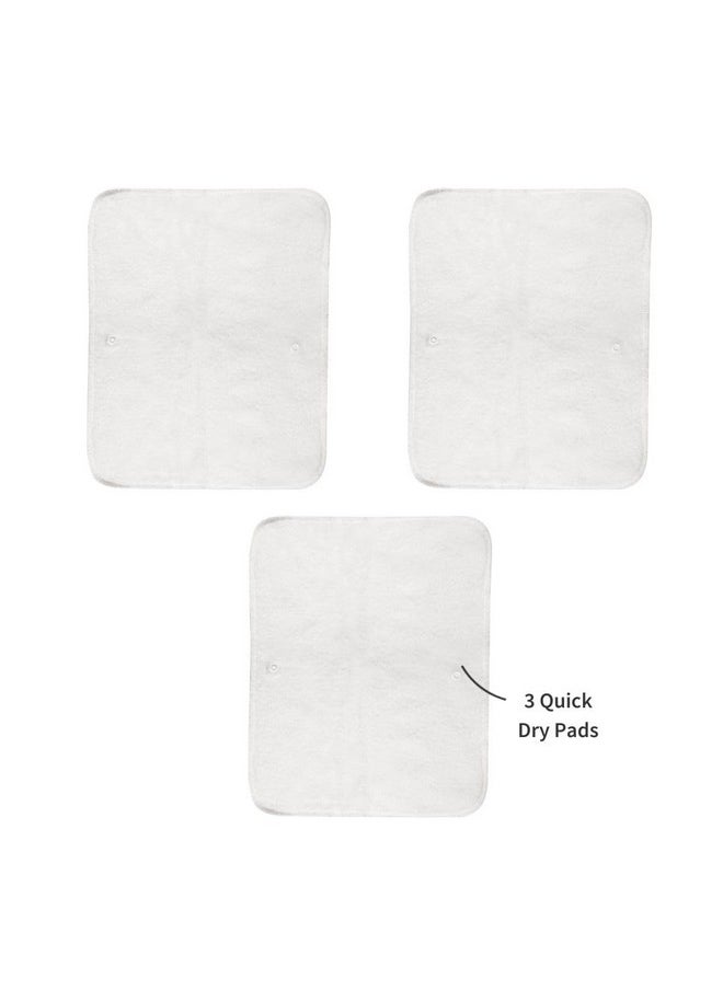 Basic Quick Dry Pads Insert | Diaper Liner For Adjustable Cloth Diaper,Washable & Reusable (Compatible With Basic Diapers) |Freesize Cloth Diaper-Unisex Baby,Pack Of 3