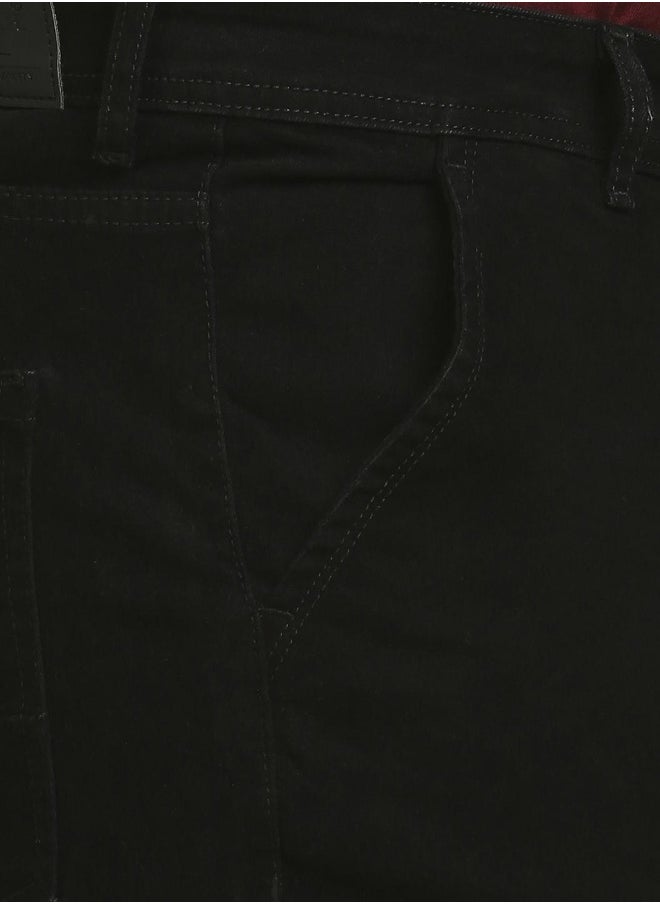 Men Black Slim Fit Slash Knee Stretchable Jeans