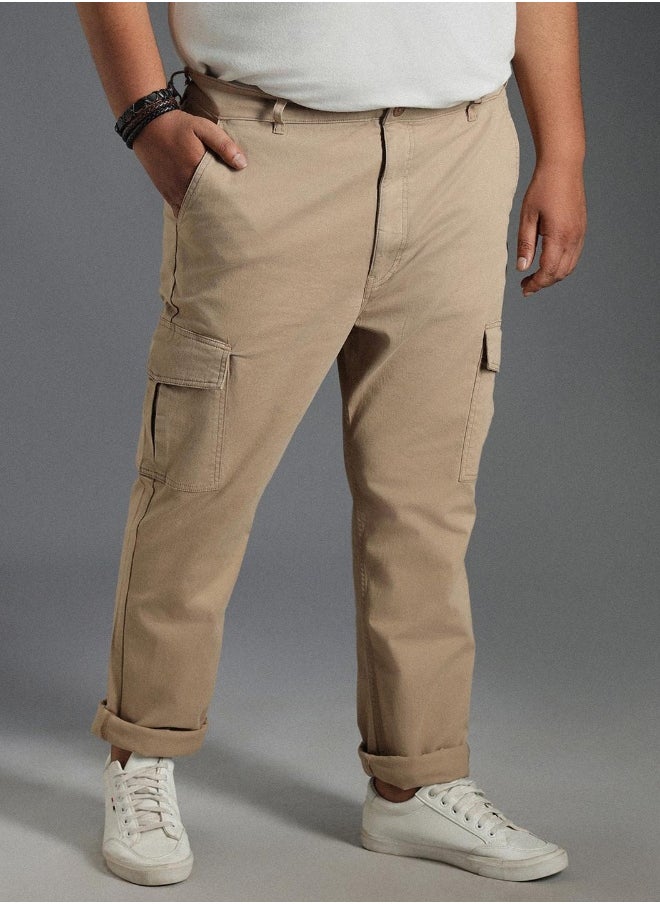 Men Taupe Trousers