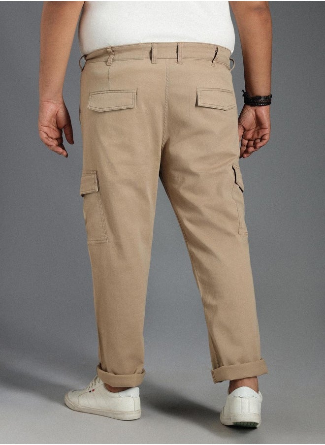 Men Taupe Trousers