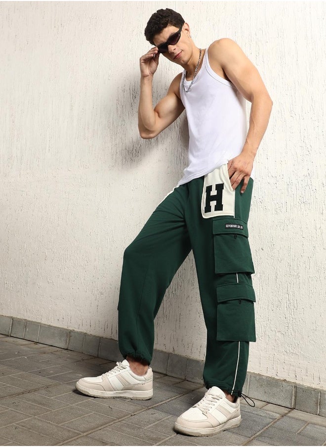 Men Forest green Trousers