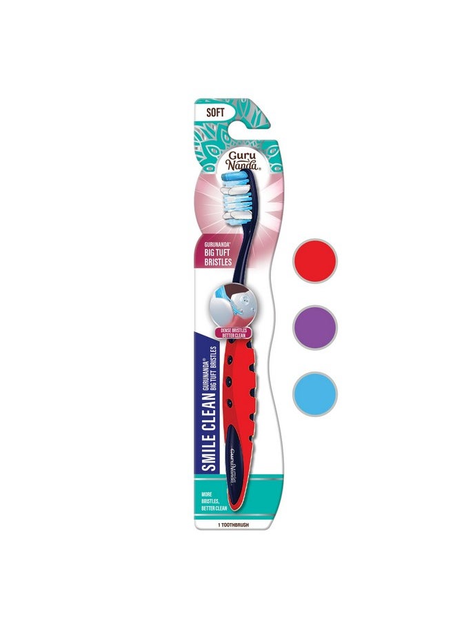 Smile Clean Toothbrush - Big Soft Bristles - Helps Clean Plaque, Whitens Teeth, And Aids In Fresh Breath - Bpa-Free Brush For Adults & Kids - 1 Count