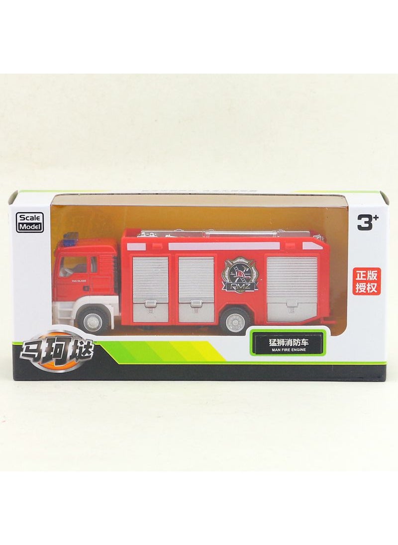 1 x 5 pcs 1:64 Alloy Scania MAN Engineering Vehicles Toys Mann-Fire Engine