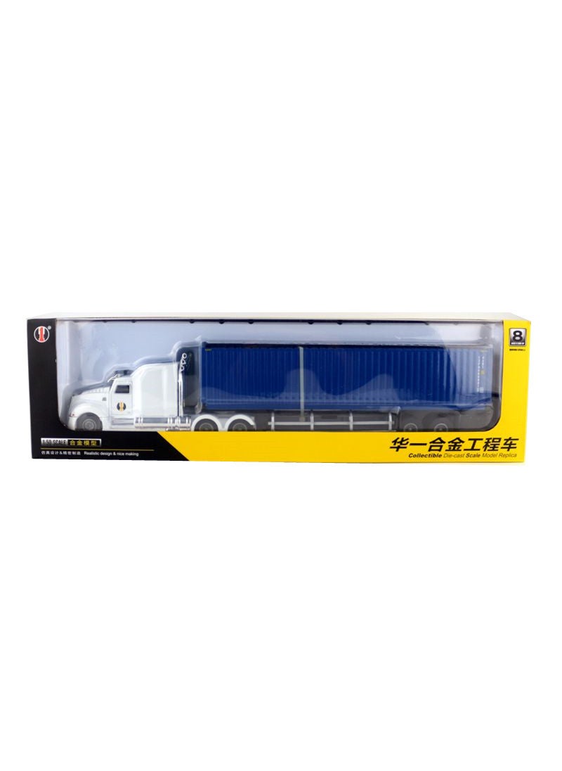 1 x 5 pcs 1:50 Scale Kenworth Container Truck Alloy Model Toy for Kids Gift Box White